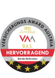 Versicherungs Award Austria für Betriebs-Rechtsschutz mit Auszeichnung hervorragend