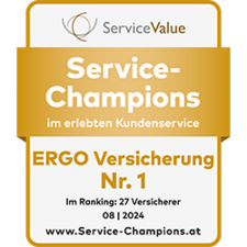 Siegel Service-Champion: ERGO ist Branchensieger im erlebten Kundenservice