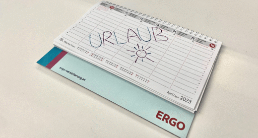 Ergo Kalender mit Schrift 