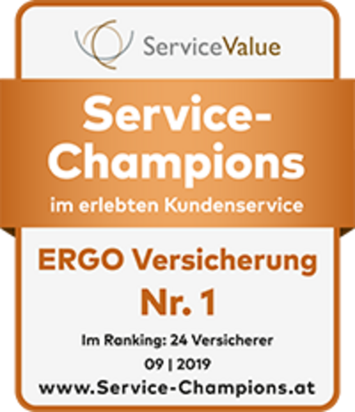 ERGO Versicherung-Service-Champions Siegel 2019